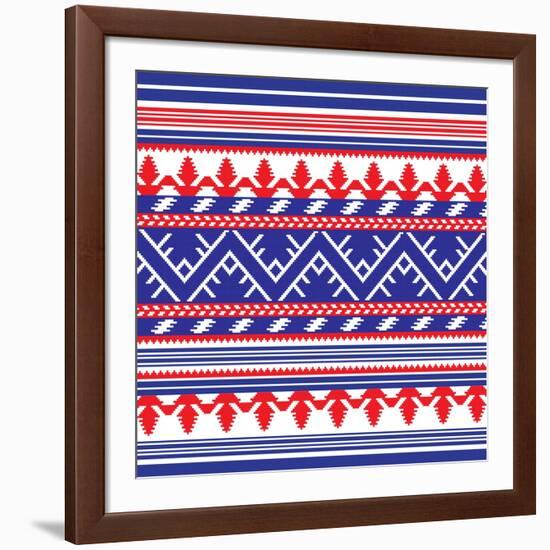 Set of Ethnic Ornament Pattern in Different Colors. Vector Illustration. from Collection of Balto-S-Zinaida Zaiko-Framed Art Print