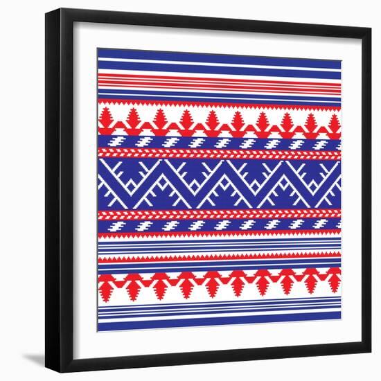 Set of Ethnic Ornament Pattern in Different Colors. Vector Illustration. from Collection of Balto-S-Zinaida Zaiko-Framed Art Print