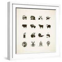 Set of Farm Icons-PureSolution-Framed Art Print
