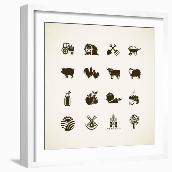 Set of Farm Icons-PureSolution-Framed Art Print