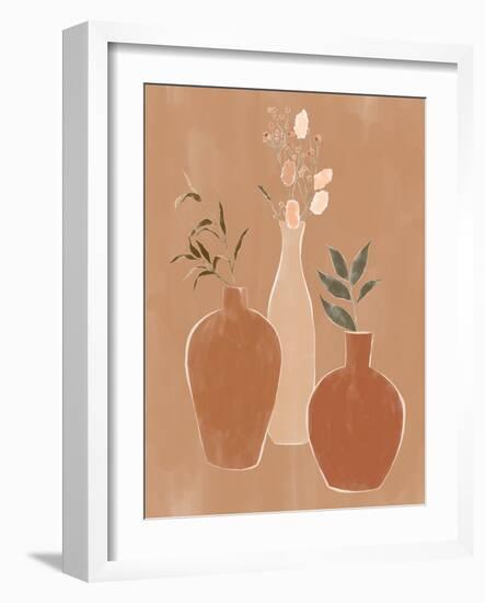 Set of Flower Vases-Ivy Green Illustrations-Framed Giclee Print