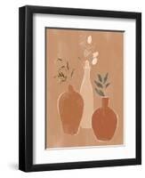 Set of Flower Vases-Ivy Green Illustrations-Framed Premium Giclee Print