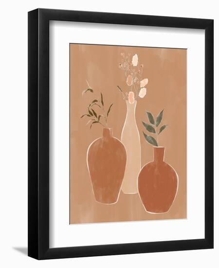 Set of Flower Vases-Ivy Green Illustrations-Framed Premium Giclee Print