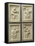 Set of Four Plates: the Evangelists and their Symbols-null-Framed Stretched Canvas