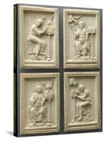 Set of Four Plates: the Evangelists and their Symbols-null-Stretched Canvas