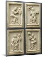 Set of Four Plates: the Evangelists and their Symbols-null-Mounted Giclee Print