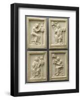 Set of Four Plates: the Evangelists and their Symbols-null-Framed Premium Giclee Print