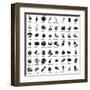 Set of Fruits and Vegetables Icons-strejman-Framed Art Print