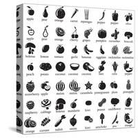 Set of Fruits and Vegetables Icons-strejman-Stretched Canvas