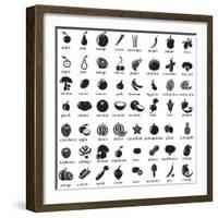 Set of Fruits and Vegetables Icons-strejman-Framed Art Print
