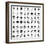 Set of Fruits and Vegetables Icons-strejman-Framed Art Print