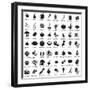 Set of Fruits and Vegetables Icons-strejman-Framed Art Print