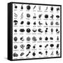 Set of Fruits and Vegetables Icons-strejman-Framed Stretched Canvas