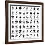 Set of Fruits and Vegetables Icons-strejman-Framed Art Print