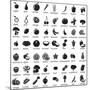 Set of Fruits and Vegetables Icons-strejman-Mounted Art Print