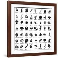 Set of Fruits and Vegetables Icons-strejman-Framed Art Print