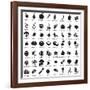 Set of Fruits and Vegetables Icons-strejman-Framed Art Print