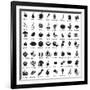 Set of Fruits and Vegetables Icons-strejman-Framed Art Print