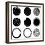 Set of Graphic Circles-Cyborgwitch-Framed Art Print