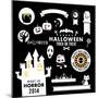 Set of Halloween Party Decoration Design Elements. Vector Illustration.-AntartStock-Mounted Art Print