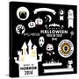 Set of Halloween Party Decoration Design Elements. Vector Illustration.-AntartStock-Stretched Canvas