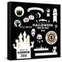 Set of Halloween Party Decoration Design Elements. Vector Illustration.-AntartStock-Framed Stretched Canvas