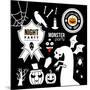 Set of Halloween Party Decoration Design Elements. Vector Illustration.-AntartStock-Mounted Art Print