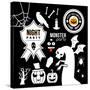 Set of Halloween Party Decoration Design Elements. Vector Illustration.-AntartStock-Stretched Canvas