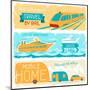 Set Of Horizontal Travel Banners In Retro Style-incomible-Mounted Art Print