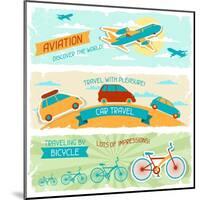 Set Of Horizontal Travel Banners In Retro Style-incomible-Mounted Art Print