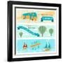 Set Of Horizontal Travel Banners In Retro Style-incomible-Framed Art Print