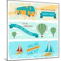 Set Of Horizontal Travel Banners In Retro Style-incomible-Mounted Art Print