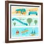 Set Of Horizontal Travel Banners In Retro Style-incomible-Framed Art Print