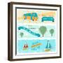 Set Of Horizontal Travel Banners In Retro Style-incomible-Framed Premium Giclee Print