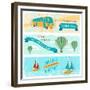 Set Of Horizontal Travel Banners In Retro Style-incomible-Framed Premium Giclee Print