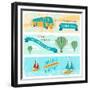 Set Of Horizontal Travel Banners In Retro Style-incomible-Framed Premium Giclee Print