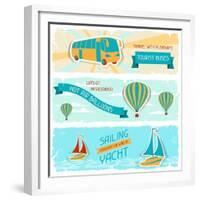 Set Of Horizontal Travel Banners In Retro Style-incomible-Framed Premium Giclee Print