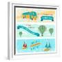 Set Of Horizontal Travel Banners In Retro Style-incomible-Framed Premium Giclee Print