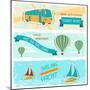 Set Of Horizontal Travel Banners In Retro Style-incomible-Mounted Premium Giclee Print