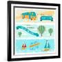 Set Of Horizontal Travel Banners In Retro Style-incomible-Framed Art Print