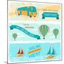 Set Of Horizontal Travel Banners In Retro Style-incomible-Mounted Art Print