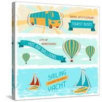 Set Of Horizontal Travel Banners In Retro Style-incomible-Stretched Canvas