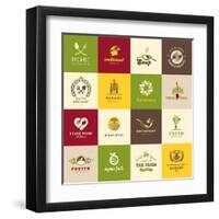 Set Of Icons For Food-varijanta-Framed Art Print