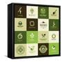 Set Of Icons For Organic Food-varijanta-Framed Stretched Canvas