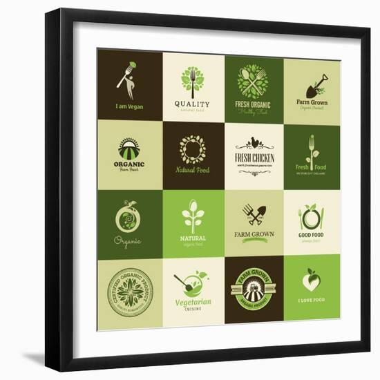 Set Of Icons For Organic Food-varijanta-Framed Art Print