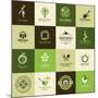 Set Of Icons For Organic Food-varijanta-Mounted Art Print