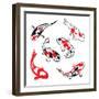 Set Of Koi Fish Illustration-Pixelcraft-Framed Art Print