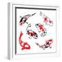 Set Of Koi Fish Illustration-Pixelcraft-Framed Art Print