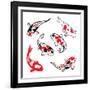 Set Of Koi Fish Illustration-Pixelcraft-Framed Art Print