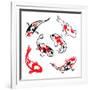 Set Of Koi Fish Illustration-Pixelcraft-Framed Art Print